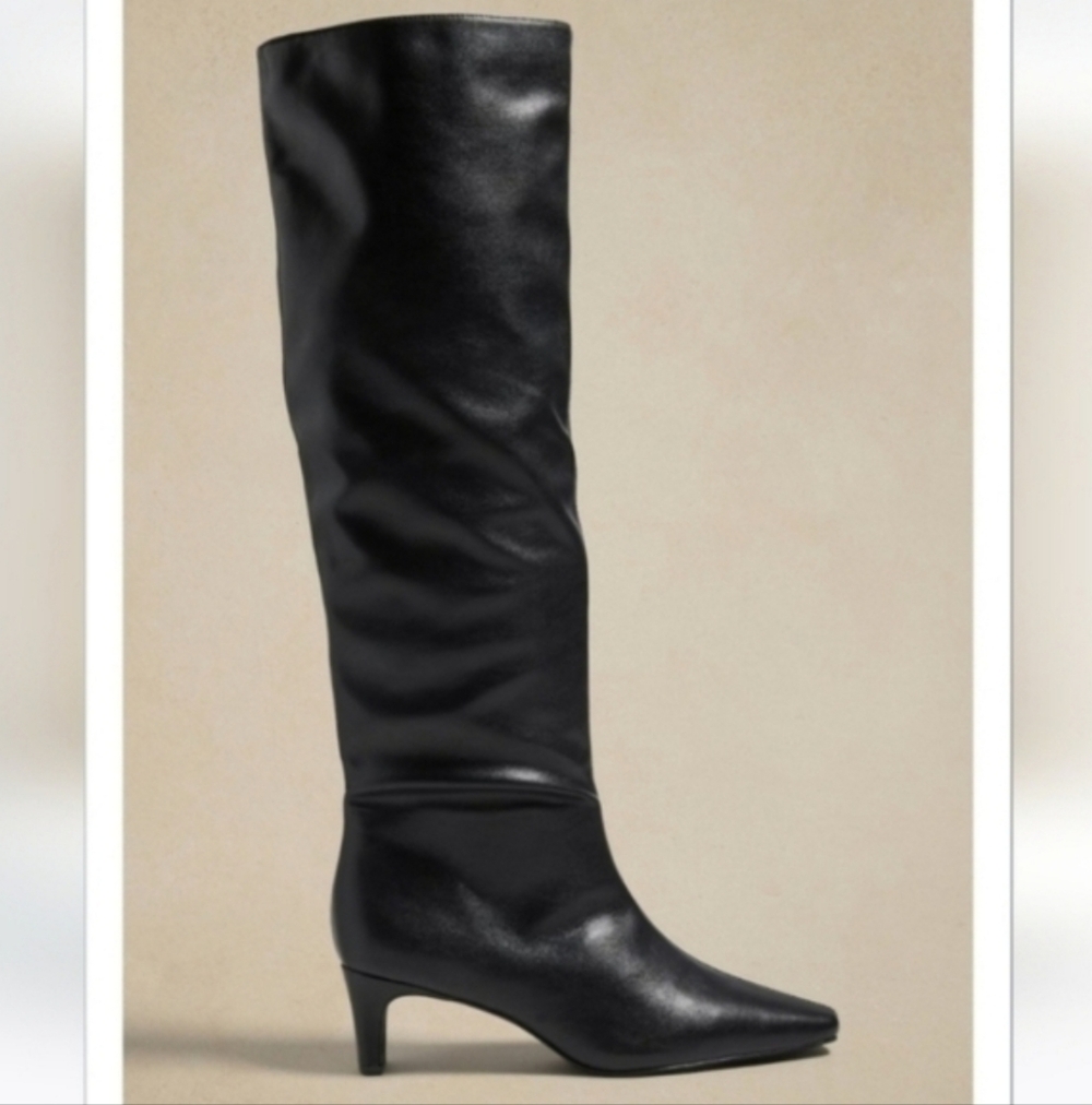 NWT Banana Republic Black Vegan Tall Slouch Boot
